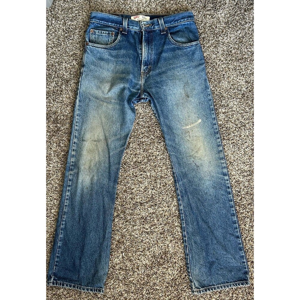 Vintage Levis 517 Jeans Bootcut Distressed Western Cowboy Denim Faded Blue 32x32